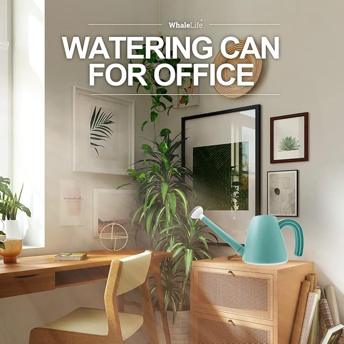 WhaleLife Indoor Watering Can for House Bonsai Plants (2.0L, Blue)
