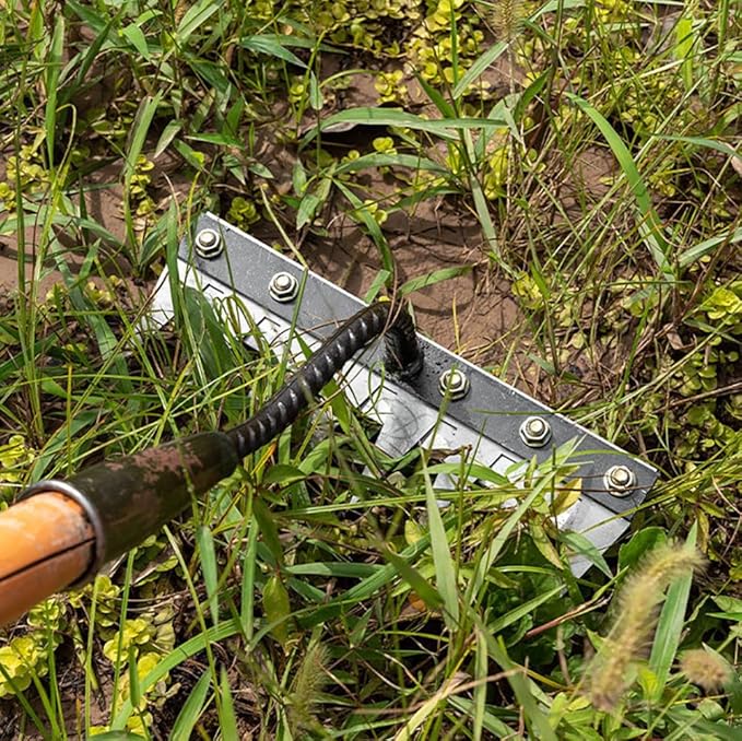 Gardening Hand Weeder Tool,Manual Weeder Tool with Detachable Blades, 4 Sizes High Carbon Steel Dual-Edge Design for Farm Garden Lawn Weed Removal, Soil Cultivation & Root Extraction (8 Tines)