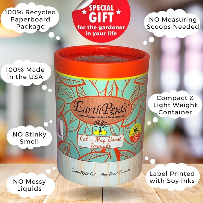 100 EarthPods - Bio Organic Tomato Fertilizer Spikes - Cal Mag for Plants - Pepper Plant Food - Premium Formula - Hand Made in USA