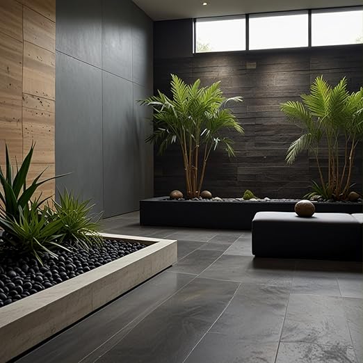 1-2 Inch Black Pebbles for Plants, 5 lbs River Rocks Decorative Black Stones, Ideal for Fish Tank, Vases, Crafting, Home Decor and Garden Landscaping Rocks