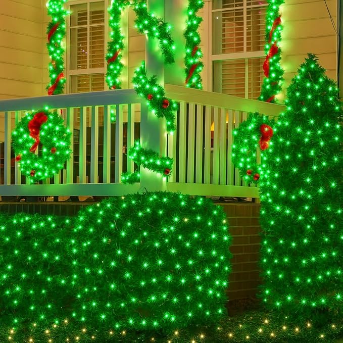 Extra-Long 144FT Solar String Lights for Outside, 2 Pack 400LED Solar Christmas Lights Outdoor, Waterproof Copper Wire with 8 Modes Twinkle Fairy Lights for Tree Garden Party Xmas Decor (Green)