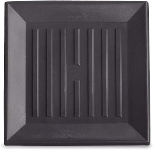 Crescent Garden Universal Square Plant Saucer, UV Safe Durable Plant Tray for Square Planter, Heavy-Duty Plastic Drainage Dish, Indoor/Outdoor Flowerpot Saucer - 13'' inner x 16.75" outer (Old Bronze)