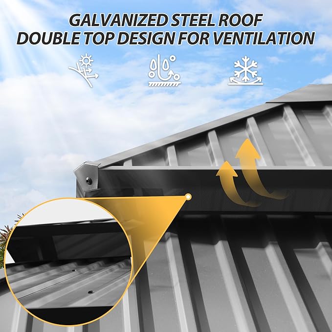 11'x13' Wood Gazebo, Hardtop Cedar Gazebos with Double Roof Galvanized Steel Top, Outdoor Solid Wooden Pavilion with Curtain & Netting for Garden, Patio, Deck, Backyard