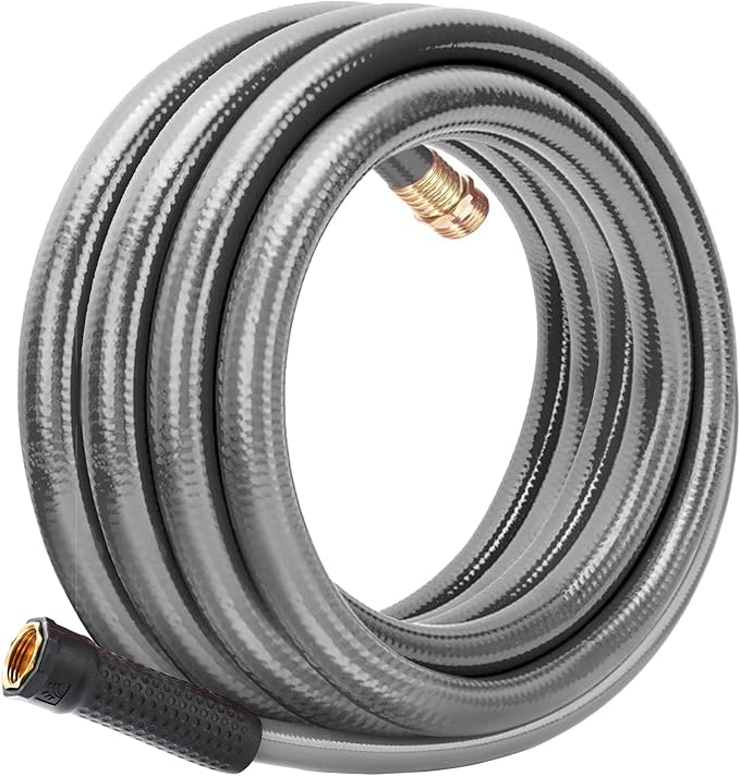 Worth Leader Garden Hose 3/4 in. x 25 ft. -No Kink, Flexible, Leakproof, Male/Female -Heavy Duty Durable 5 Layers PVC Rubber Lightweight Water Pipe for Gardening, Agriculture & Lawn Care -500PSI Burst