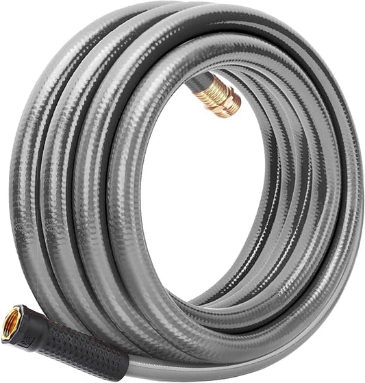 Worth Leader Garden Hose 3/4 in. x 25 ft. -No Kink, Flexible, Leakproof, Male/Female -Heavy Duty Durable 5 Layers PVC Rubber Lightweight Water Pipe for Gardening, Agriculture & Lawn Care -500PSI Burst