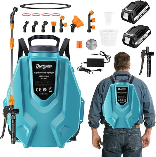 Battery Powered Backpack Sprayer 3.2 Gallon - 2x2500mAh Battery Garden Sprayer with 7 Nozzles & Telescopic Wand, Electric Backpack Weed Sprayer for Yard, Lawn and Garden