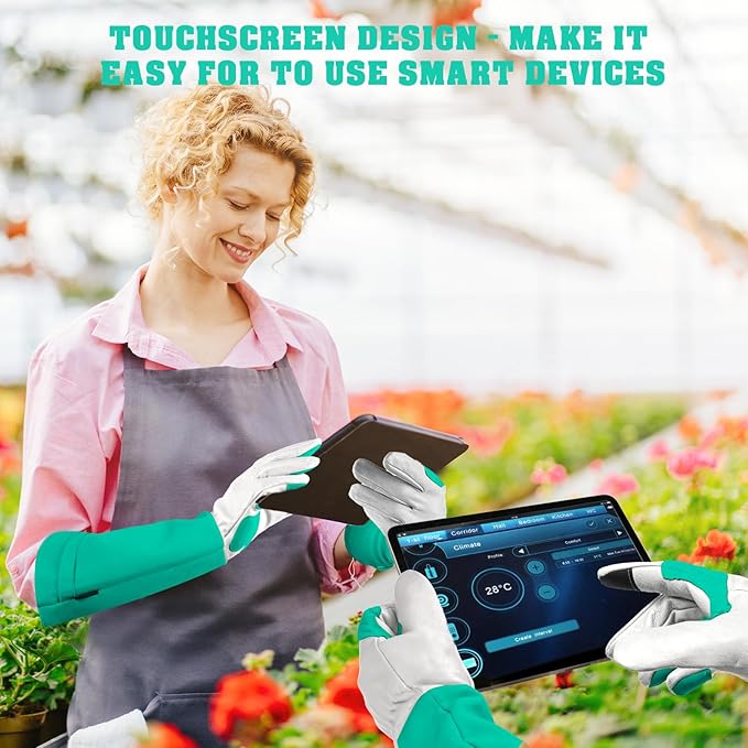 Long-Gardening-Gloves for Women/Men - Thorn Proof Rose Pruning Gloves Heavy Duty Gauntlet-S