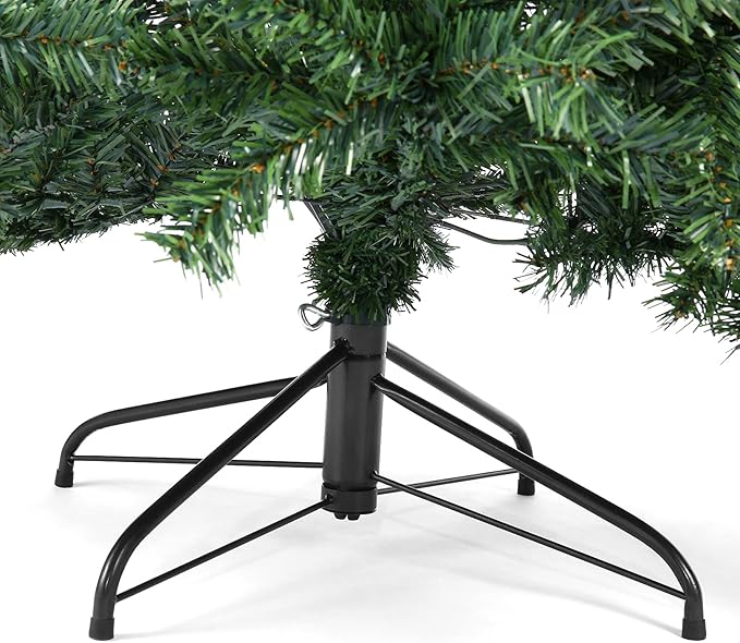 6ft Christmas Tree, Premium Spruce Hinged Artificial Holiday with 700 PVC Branch Tips and Metal Stand for Home, Office, and Xmas Party Decoration