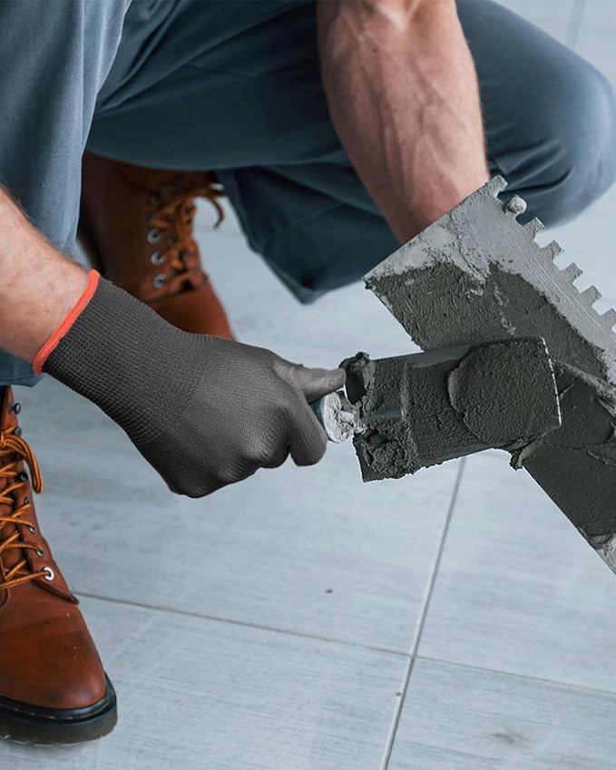 Ultra-Thin PU Coated Work Gloves 12 Pairs Breathable High Dexterity Gardening Warehouse Assembly Precision Tasks