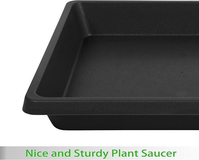 20 Inch Square Plant Saucer 2 Pack, Extra-Deep Large Plastic Plant Saucers, Plant Water Catcher Tray, Flower Pot Saucers, Plant Drip Trays, Saucers for Potted Plants Indoor and Outdoor