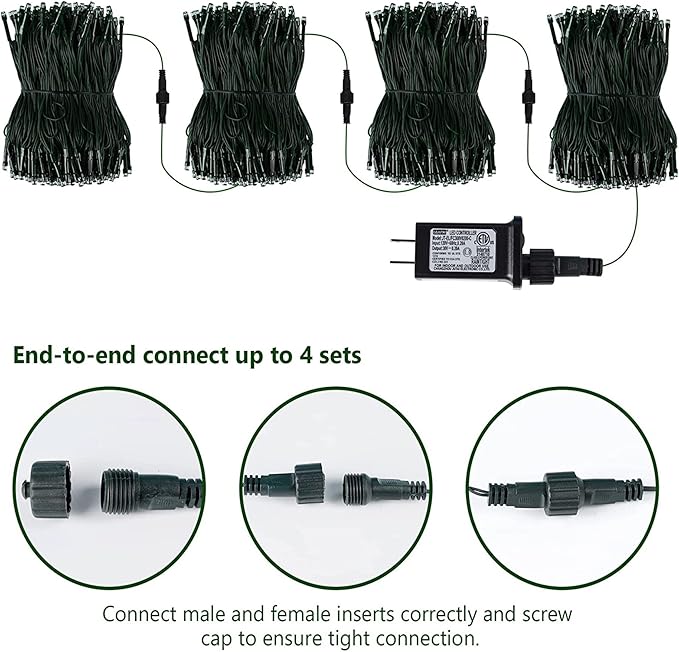 kemooie 300 LED Purple Halloween Lights, 99FT Connectable 8 Lighting Modes Plug in Fairy Lights, Waterproof for Outdoor, Halloween Christmas Wedding Party Garden Decorations (Purple