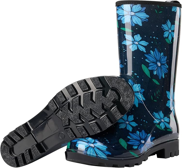 HISEA Women's Rain Boots Waterproof Mid Calf Garden Boots for Women