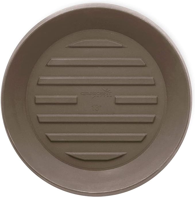 Crescent Garden Universal Round Planter Saucer – Heavy-Duty Drainage Tray for Indoor & Outdoor Use – Fits Pots with 8.5" Base (11" Total Outer Diameter) - Mocha Brown