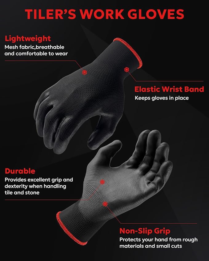 Ultra-Thin PU Coated Work Gloves 12 Pairs Breathable High Dexterity Gardening Warehouse Assembly Precision Tasks