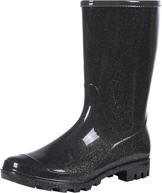 Evshine Women's Mid Calf Rain Boots Waterproof Garden Shoes