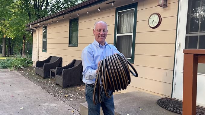 Atlantic Female to Female Heavy Duty Garden Hose 6 ft x 5/8 Inch Black Water Hose Short Connection Leader Hose.