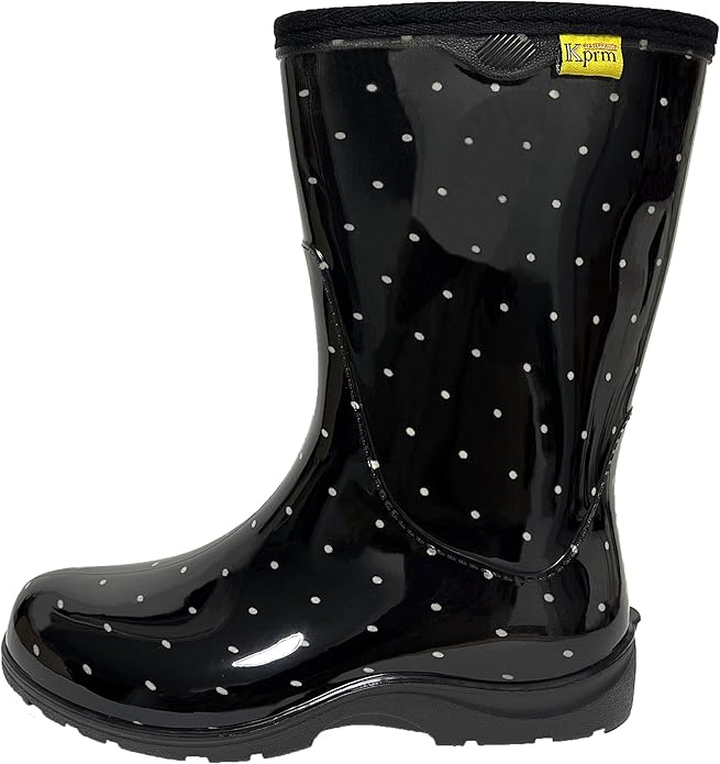 Women's Rain Boots Waterproof Mid Calf Rubber Garden Boots for Women Outdoor Mud Work with Comfort Insole