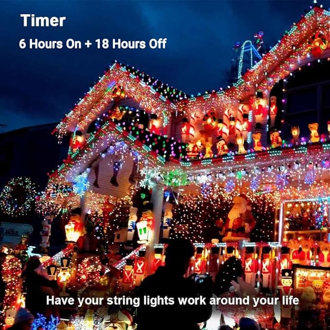 Toodour Christmas Lights Outdoor, 328ft 1000 LED String Lights, Timer, Waterproof 8 Modes Outdoor Christmas String Light - Twinkle Light for Tree Home Garden Yard Wedding Party Xmas Decor(Multicolor)