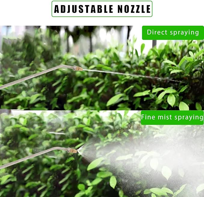 HOSTIC 3 Gallon Stainless Steel Sprayer Hand Pump Sprayer with Pressure Gauge Safety Valve Adjustable Nozzle for Gardening Lawn and Cleaning