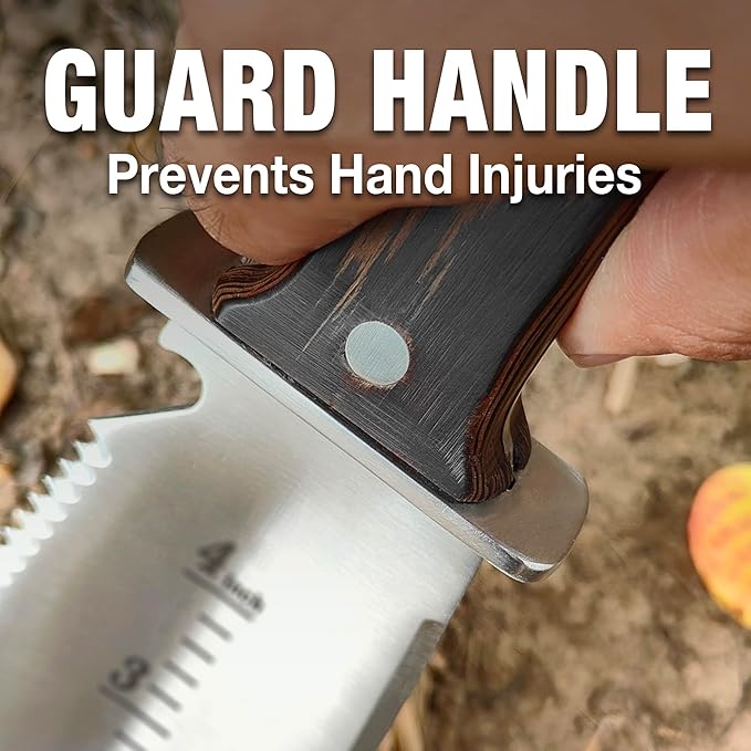 4-in-1 Hori Hori Garden Knife Heavy-Duty Small Gardening Trowel, for Quick Digging, Cutting, Weeding