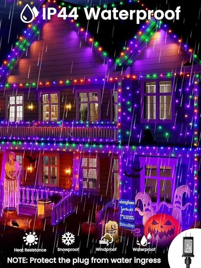 400LED Smart Color Changing Halloween Lights App Controlled, 142FT Waterproof RGB Music Sync Xmas String Light Multiple Modes, Christmas Lights with Remote & Timer Indoor Outdoor Halloween Decorations
