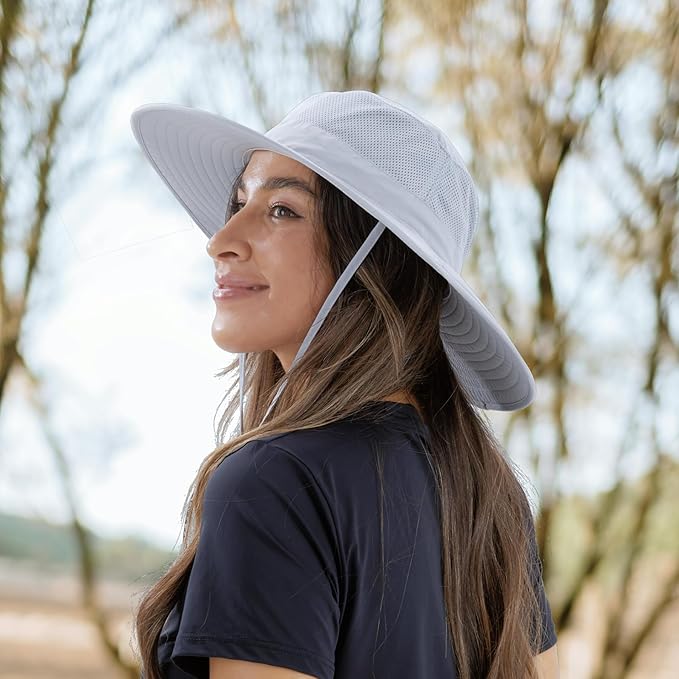 Home Prefer UPF50+ Mens Sun Hat Wide Brim Fishing Hat Foldable Large Brim UV Protection Sun Hat for Men Women Beach Gardening