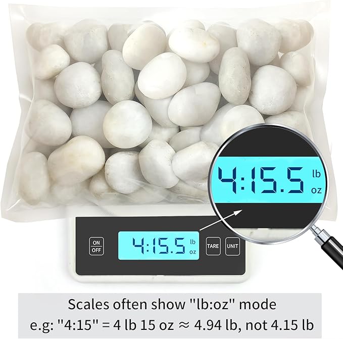 5 lbs White River Rocks, Polished Pebbles for Indoor Plants, 1-2 inch Decorative White Stones for Plants Vase Aquarium Fish Tank and Outdoor Garden Landscaping Rocks