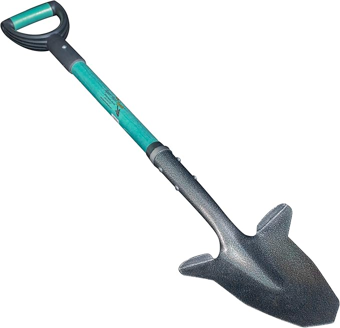 Spear Head Spade SHFD3 40" Teal Garden Spade Shovel - Gardening Shovel with a 9" x 11" Beveled Blade, Steel-Reinforced Fiberglass Long Handle & Cushioned D-Grip - Digging Spade for Planting