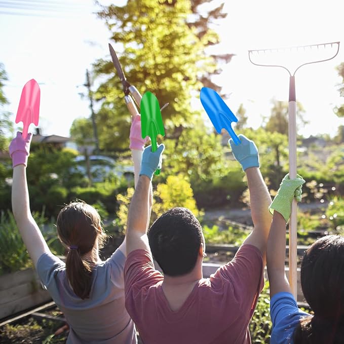 18 Pcs Colorful Garden Shovels Small Metal Hand Trowel Set for Gardening Teens Adults Mini Digging Tools for Succulent Flower Soil Planting Weeding Transplanting, 6 Colors (11 X 3 Inch)
