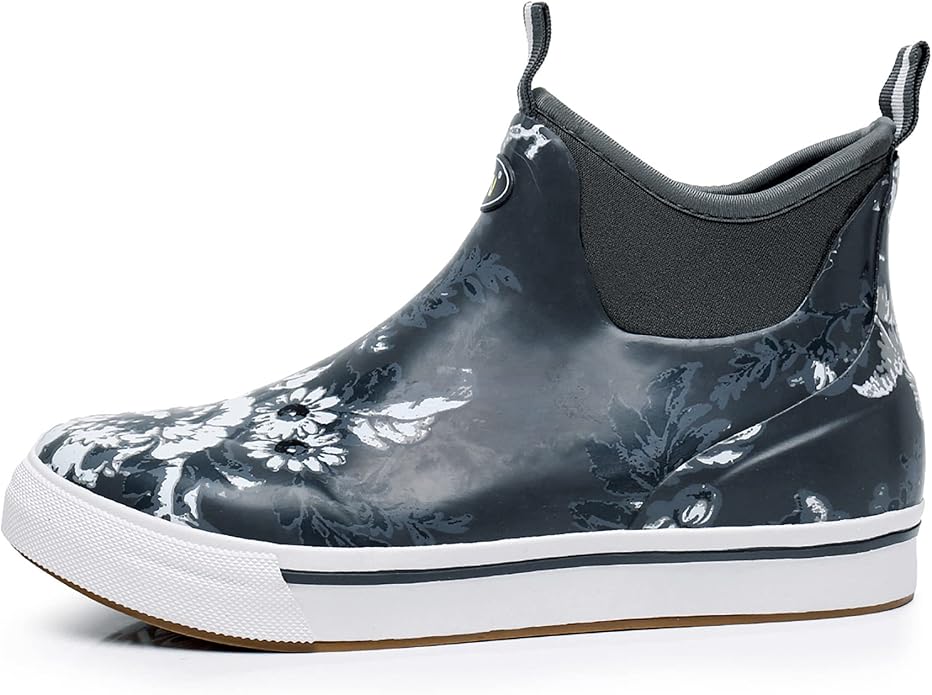 WTW Unisex Rain Boots for Men and Women Waterproof Rubber Fishing Deck Boots Neoprene Boots Slip on Ankle Garden Shoes