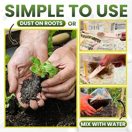 Mycorrhizal Fungi with Beneficial Bacteria, Trichoderma, Sea Kelp, Molasses, Yucca, Smart Grower Supercharge Plant Root Enhancer 8oz Super Concentrate Powder Makes 100 Gallons