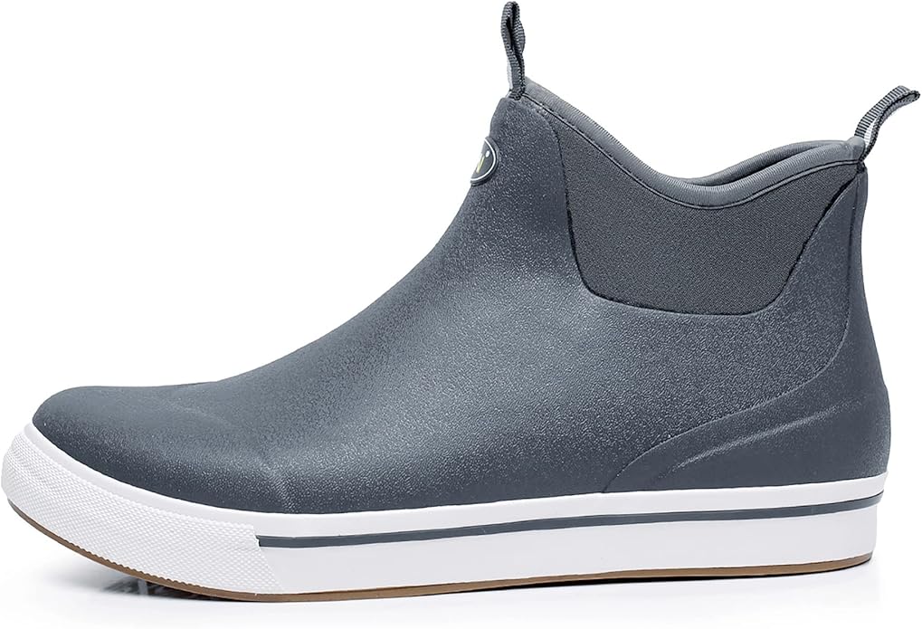 WTW Unisex Rain Boots for Men and Women Waterproof Rubber Fishing Deck Boots Neoprene Boots Slip on Ankle Garden Shoes