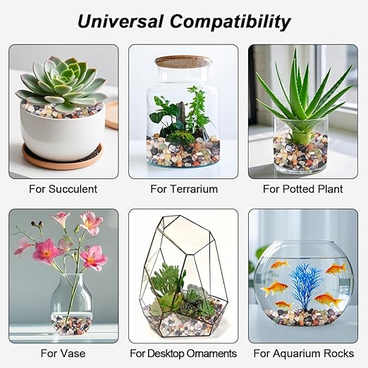 Vase Filler,Landscaping Pebbles, River Rocks Decorative Ornamental Pebbles, DIY Smoothed Rocks for Potted Plant Resin Art Vase Fillers Aquarium Gravel Rocks (Mixed Color, 2 Pounds)