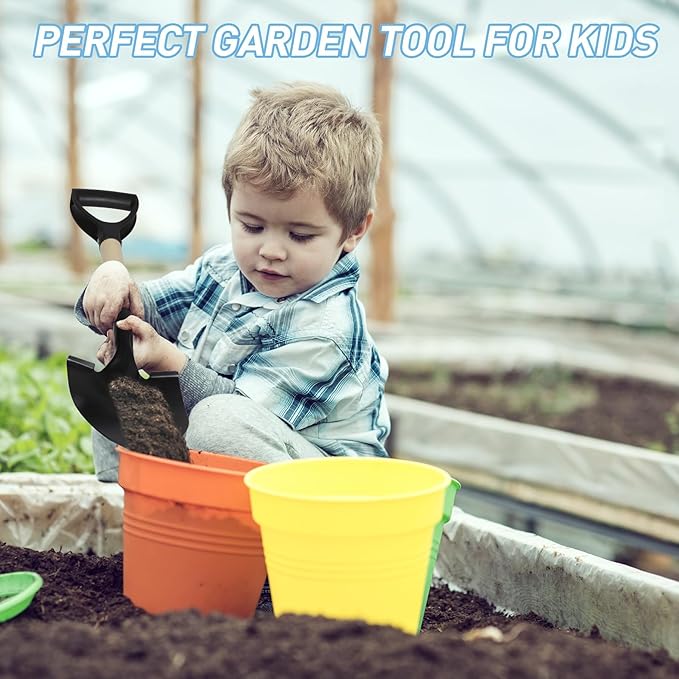 REDCAMP 27" Beach Spades Sand Shovels with D-Handle for Adults Gardening Tools Kit Travel Sandbox Snow Scoop Wood Handle Spade for Digging Sand Snow, Manganese Steel Spades