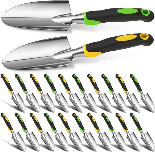 Product Image Yaocom Garden Shovel Aluminum Alloy Heavy Duty Trowel Garden Tool Small Shovels for Digging Metal Hand Trowel Spade with Soft TPR Handle for Lawn Yard Farm Home Shop Planting(12 Pcs)