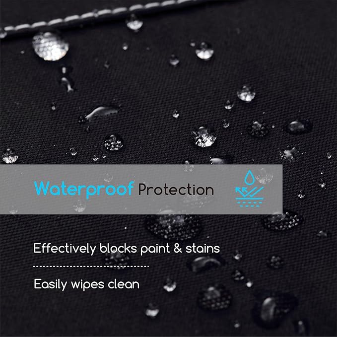 MEEDEN Painting Apron for Men Women: Adjustable Cross Back Waterproof Polyester Canvas Art Apron with 3 Pockets - Artist Apron for Acrylic Oil & Watercolor Painting, Gardening, Cooking - Navy