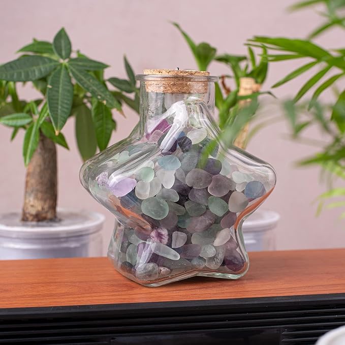 Tumbled Fluorite Crystal Stone Set - 72 Pcs, 0.5" 10 oz Handpicked Tumbled Gemstones Rocks, Pebbles for Reiki, Chakra, Healing, Home Decor, 0.5" - Fluorite