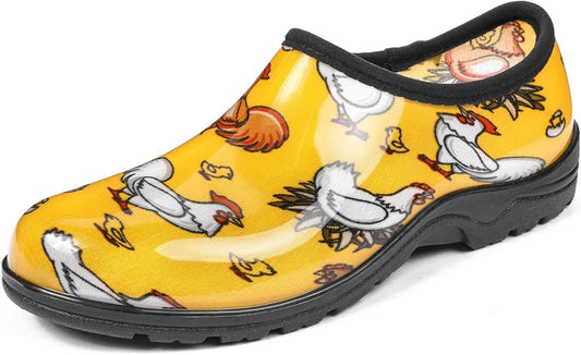 DKSUKO Waterproof Garden Shoe for Women Outdoor Slip-On Rain Boots Short Ankle Work Shoes and Garden Clogs with Comfort Insole