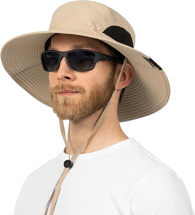 SUN CUBE Wide Brim Sun Hat Men Women, Fishing Hats Sun UV Protection, Mens Hiking Bucket Hat Safari Beach Boonie, UPF 50+