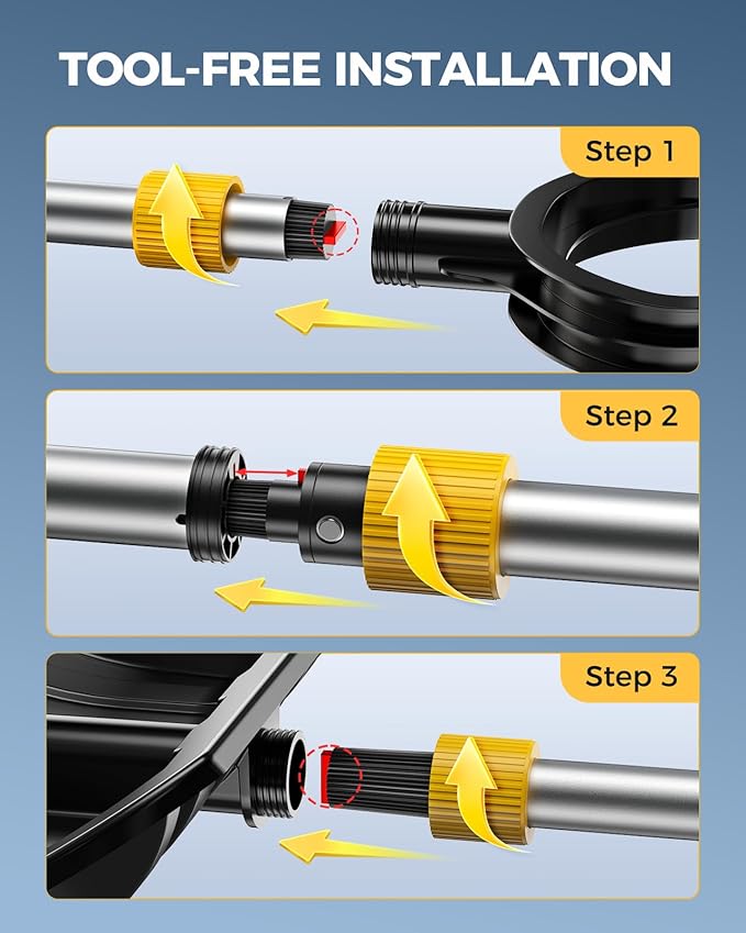 KYX 18.5" Wide Snow Shovel with Stainless Steel Wear Strip & D-Shape Handle, Heavy Duty Snow Shovel for Driveway, Sidewalk, Garden, Yard Snow Removal