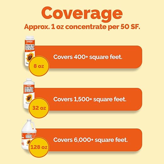 TPS NUTRIENTS Liquid 10-10-10 Fertilizer for Plants, Triple Ten NPK Plus Iron and Micros, Liquid Plant Food, 32 oz (1 Quart)