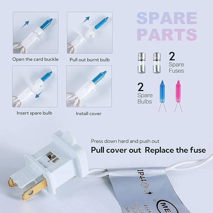 Christmas Decorations Mini String Lights,13feet 50Count Light Set on White Wire Plug in End-to-End Connectable for Indoor Outdoor Party Yard Garden Patio Home Easter Decor, Multicolored