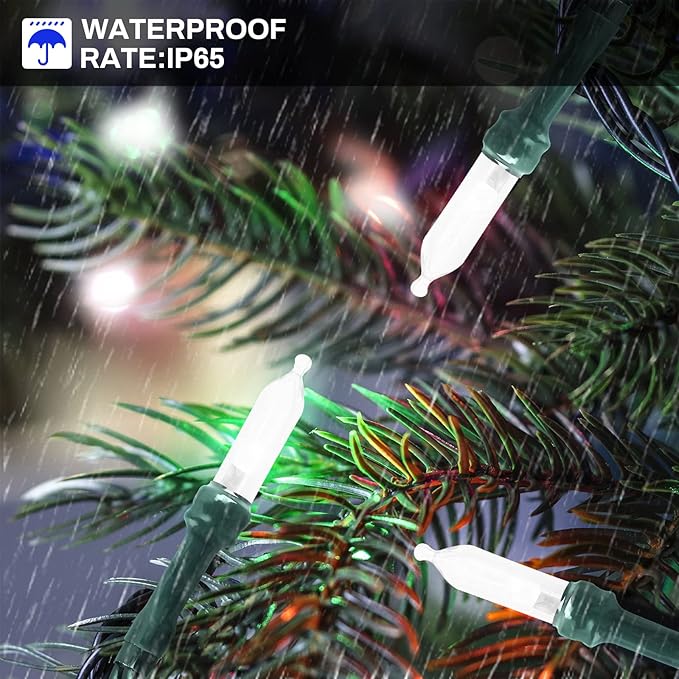 Christmas Lights 33ft 100 LED Battery String Lights with Timer Memory Function USB or Battery Powered Waterproof String Lights for Indoor Outdoor Decoration