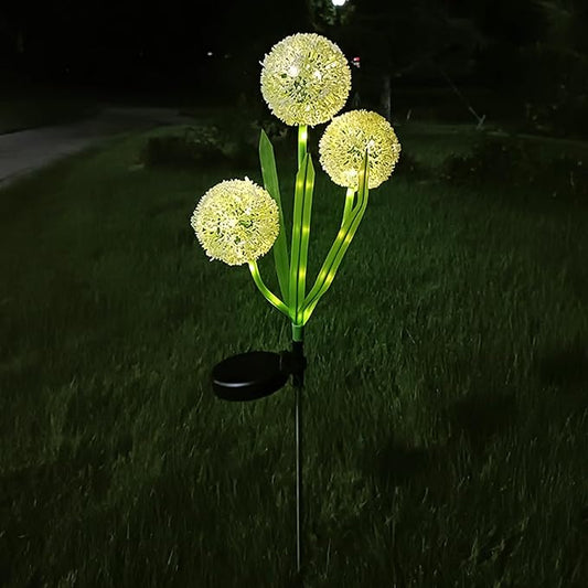 Garden Solar Lights Flowers, Automatic Lighting at Night, Waterproof Garden Decor for Yard Patio Pathway Lawn, Gardening Gifts for Women, Christmas Decoration, 3 Flowers