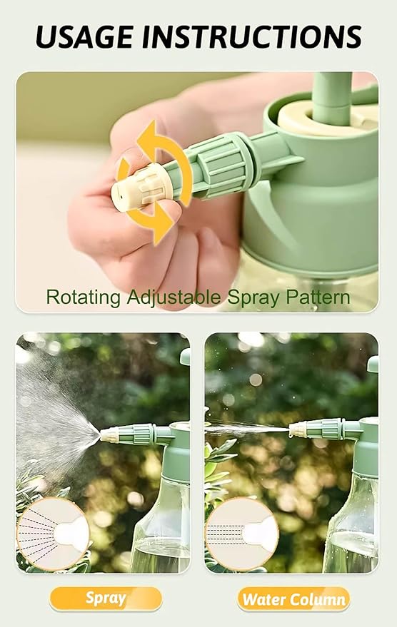51oz/68oz Handheld Garden Pump Sprayer with Adjustable Nozzle Pressure Sprayer Hand Atomizer for Home Cleaning,Garden,Car Detailing & Washing (51ozYellow)
