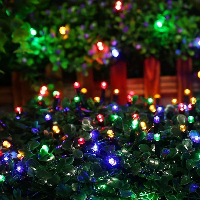kemooie 300 LED Christmas Lights, 99FT Connective Green Wire Fairy Lights, Plug in 8 Lighting Modes, for Outdoor Christmas Tree Lights Wedding Party Decoration (Multicolor)
