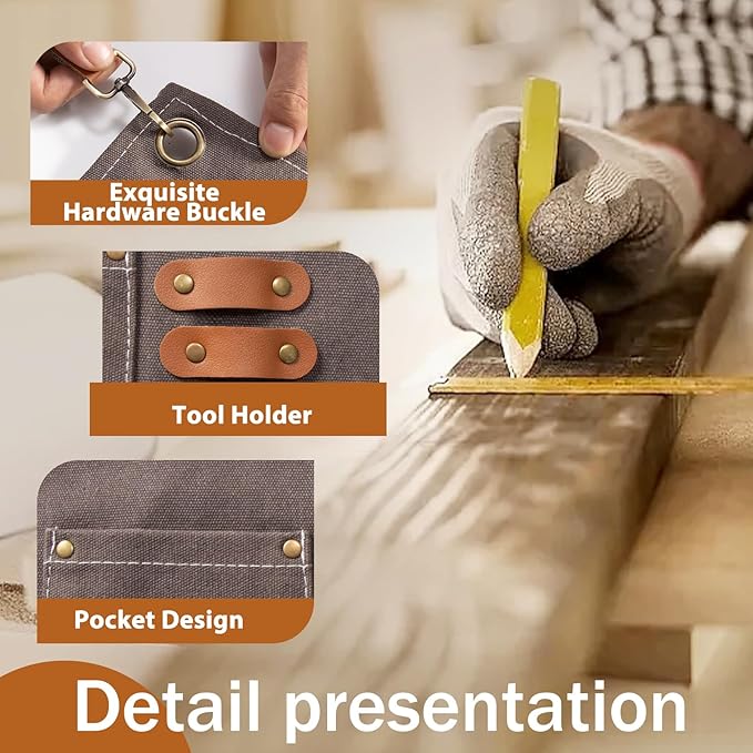 Woodworking Apron Heavy Wax Canvas Work Apron