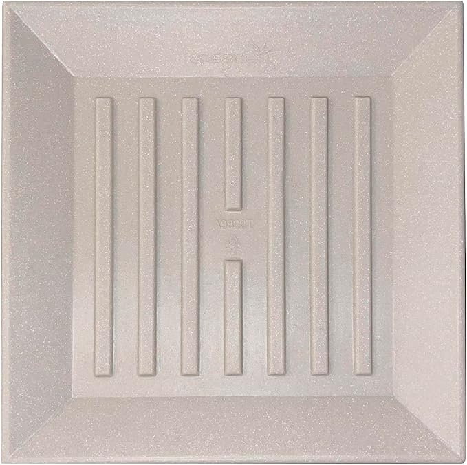 Crescent Garden Universal Square Plant Saucer, Weatherproof Durable Drip Tray for Square Planter, Premium Plastic Drainage Dish, Indoor/Outdoor Flowerpot Saucer - 11'' Inner x 14.5" Outer (Parchment)