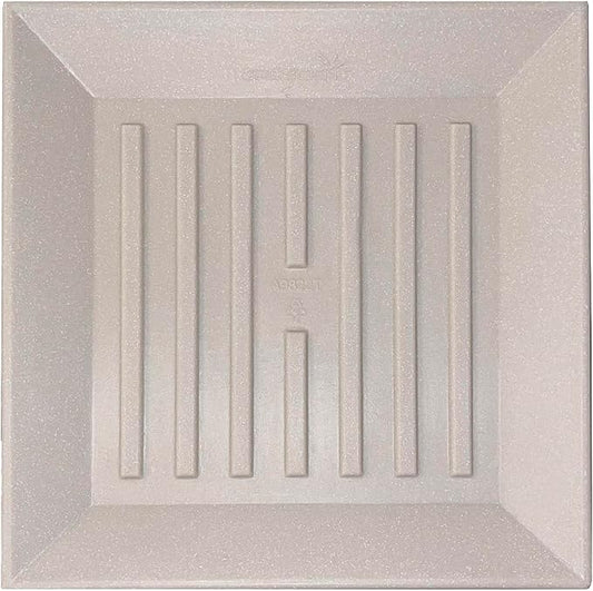 Crescent Garden Universal Square Plant Saucer, Durable Plant Tray for Square Planter, Heavy-Duty Plastic Drainage Dish, Large Outdoor Flowerpot Saucer - 16'' Inner x 19.75" Outer (Parchment)