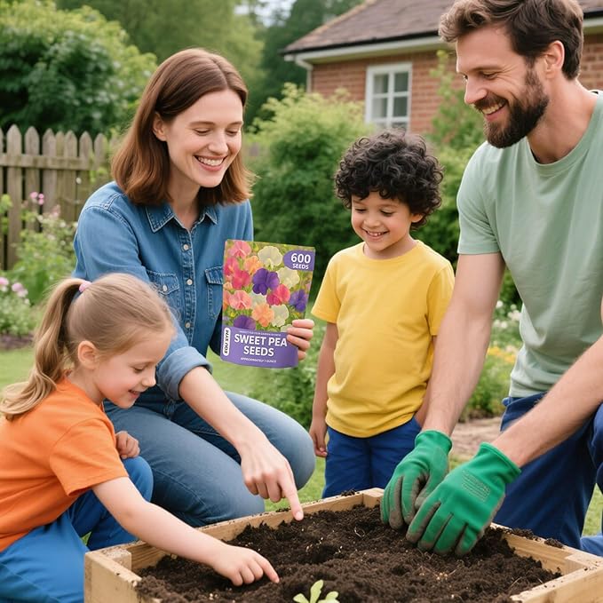 600+ Count Sweet Pea Seeds – Fragrant Flower Seeds, Easy to Grow with High Germination, Colorful Flowering Vines for Trellis, Garden Beds, Balcony, and Patio Planter